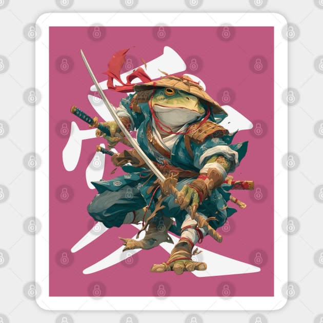 Samurai Frog Warrior with Katana Sticker by TuncGK
